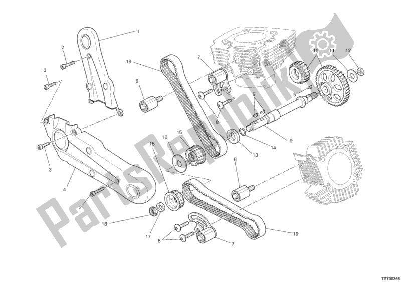 Toutes les pièces pour le Courroie De Distribution du Ducati Hypermotard 796 USA 2010